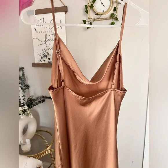 Champagne Slit Maxi Dress - Picture 4 of 5